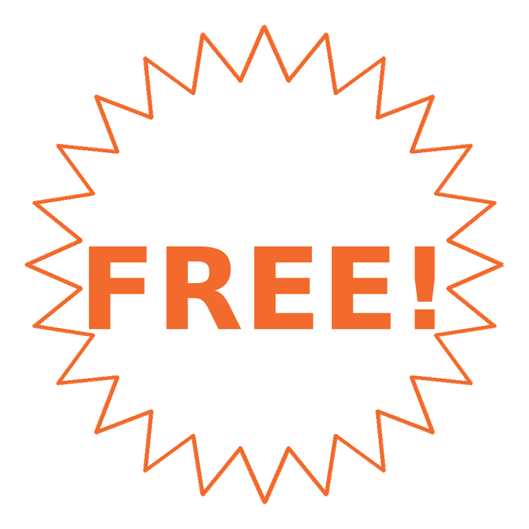 badge free white fill orange outline 768